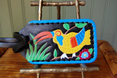 Mola Toucan leather Luggage Tag