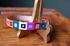 Colored Squares Dog Collar