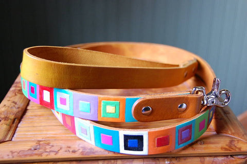 Colored Squares Dog Leash