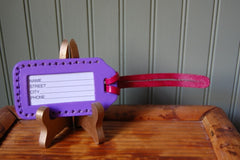 Tabby Cat leather Luggage Tag