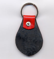 Cat Head Shot leather Key Fob