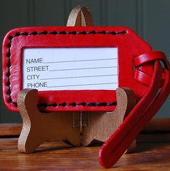 Polka Dot Cat leather Luggage Tag 2