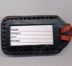 Mola Crab leather luggage tag