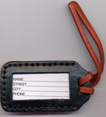 Mola Crab leather luggage tag