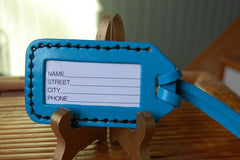 Polka Dot Cat leather Luggage Tag