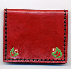 Mola Yellow Flower hand painted leather ID Case