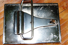 Flying Mola Cat leather handpainted leather Belt Buckle