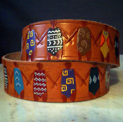 Sisters hand painted leather belt
