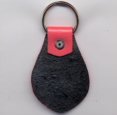 Flying Mola Cat leather handpainted key fob