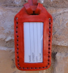 Cool Cat leather Luggage Tag