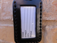 Magritte's Umbrella leather Luggage Tag