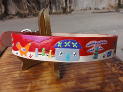 It Takes a Village leather Dog Collar