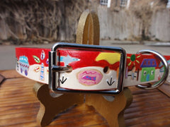 It Takes a Village leather Dog Collar