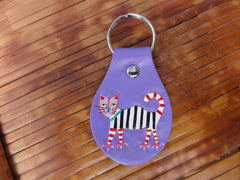 Stripped Cat leather Luggage Tag
