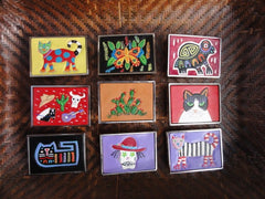 Stripped Cat leather Belt Buckle