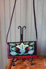 Mola Yellow Flower leather Purse