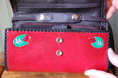 Mola Yellow Flower leather Purse