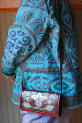 Mola Yellow Flower leather Purse