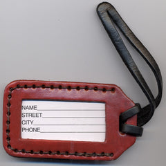Petroglyph leather luggage tag