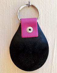 Sacred Heart with Skull leather Key Fob