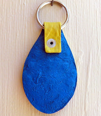 Tabby Cat leather Key Fob