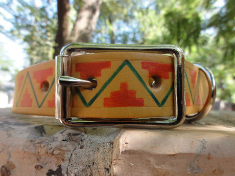 Geometric leather Dog Collar