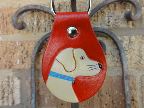 Key Fob with Yellow Lab