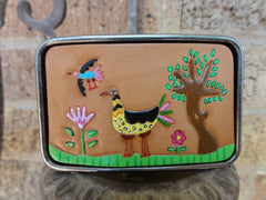 Belt Buckle with Funny Birds