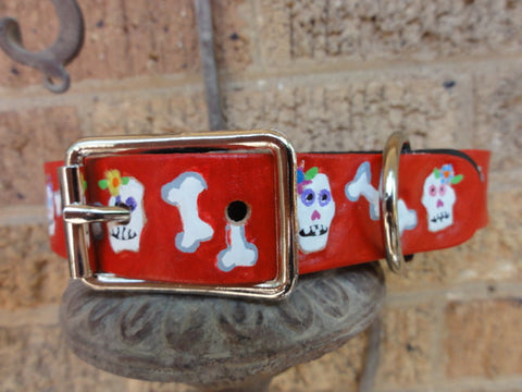 Dog Collar with Day of the Dead Design