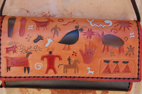 Petroglyph leather Purse
