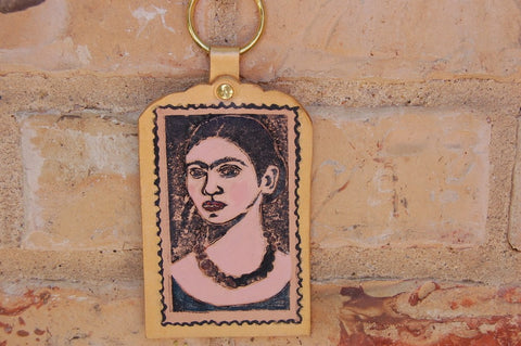 Frida Kahlo leather Key Fob 2