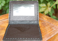 Folk Art Bird handpainted leather ID Case