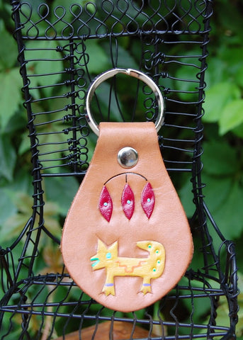 Indian Animals leather Key Fob