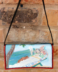 Purse with Woman Reclining on a Bench