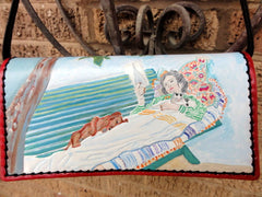 Purse with Woman Reclining on a Bench
