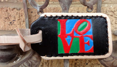 LOVE leather luggage tag