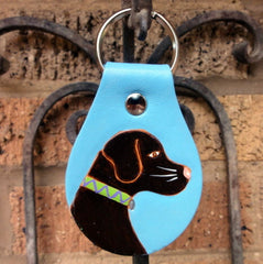 Key fob with Chocolate or Black Lab