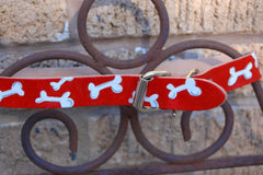 Leather Dog Collar with Boney Design