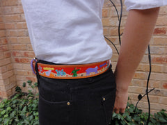 It Takes a Village hand painted leather belt