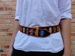 Sisters hand painted leather belt