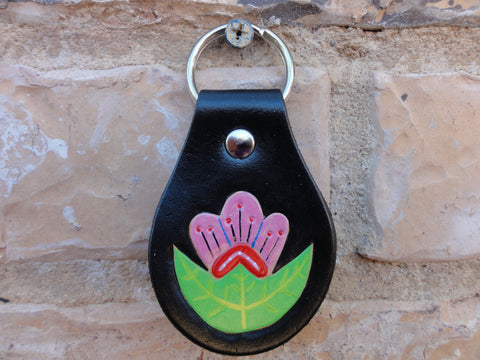 Key Fob with Pink Flower