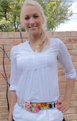 Leather Belt with Matisse Medley