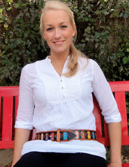 Sisters hand painted leather belt