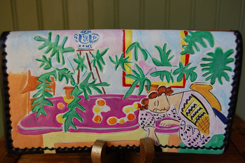 Matisse Sleeping Woman  leather Checkbook Cover