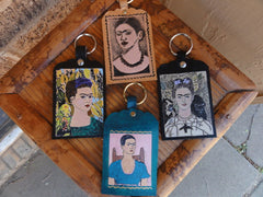 Frida Kahlo leather Key Fob 2