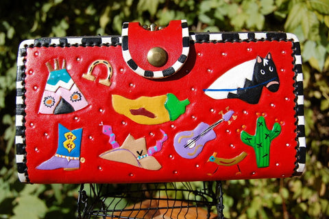 Western red leather Wallet