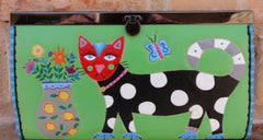 Polka Dot Cat leather Wallet