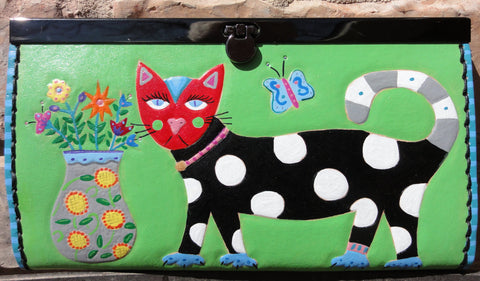 Polka Dot Cat leather Wallet