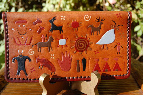 Petrogylph leather Checkbook Cover