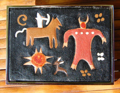 Petroglyph leather Belt Buckle
